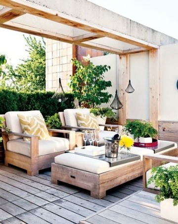 10 ideas para decorar tu patio con muebles de madera. - Tikinti