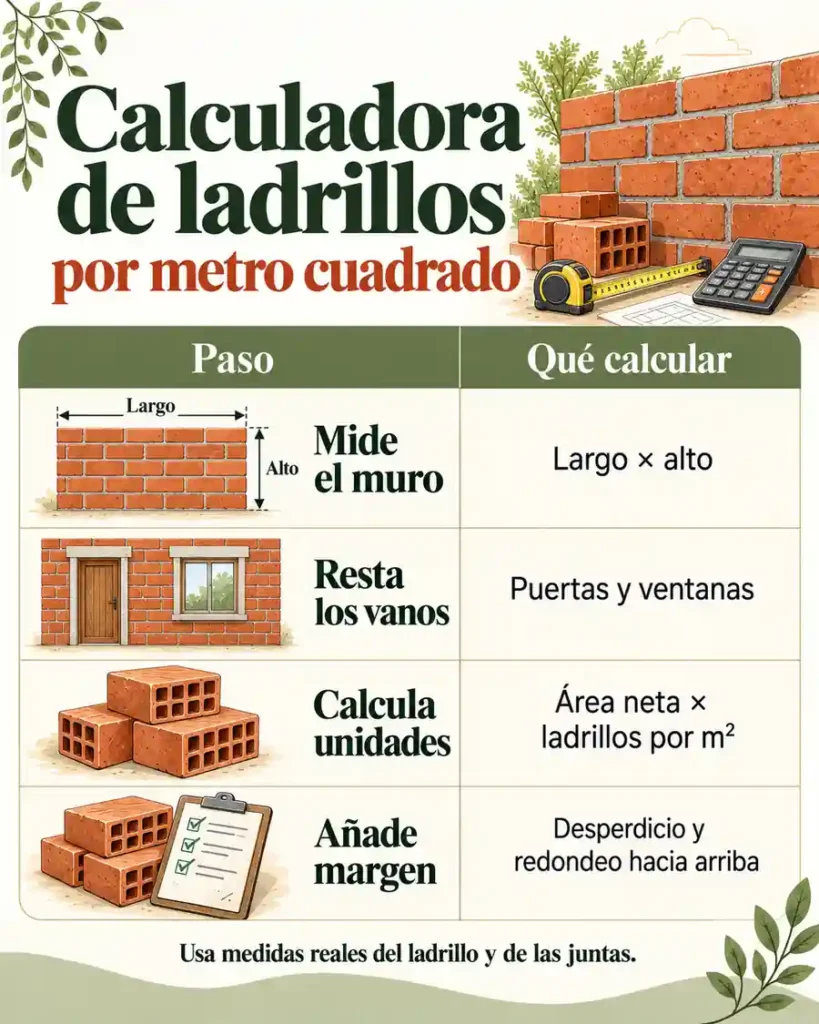 Calculadora de ladrillos por metro cuadrado