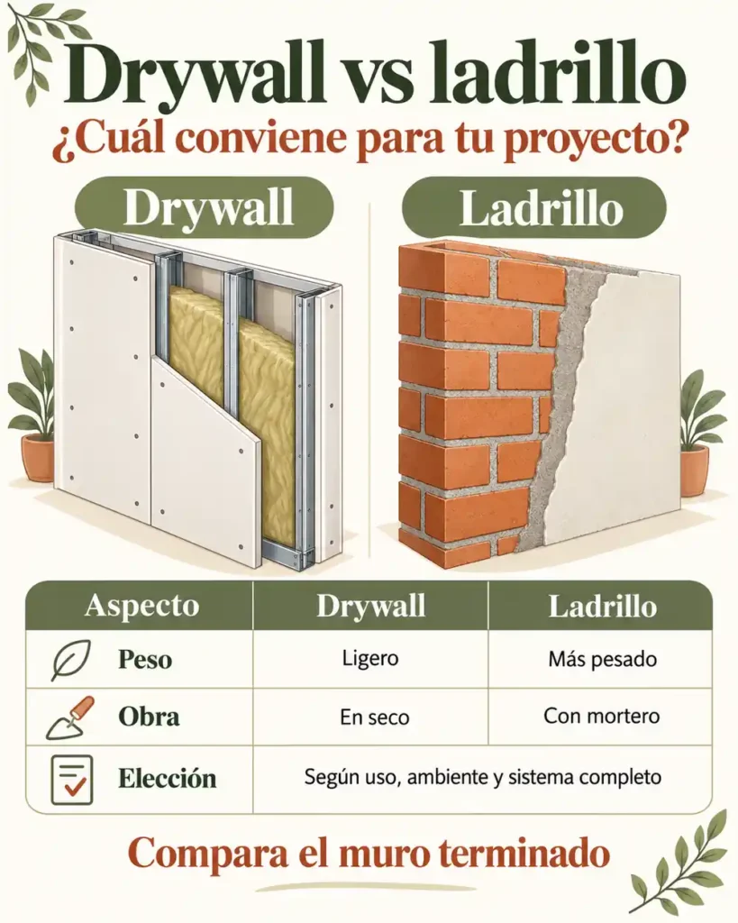 Drywall vs ladrillo