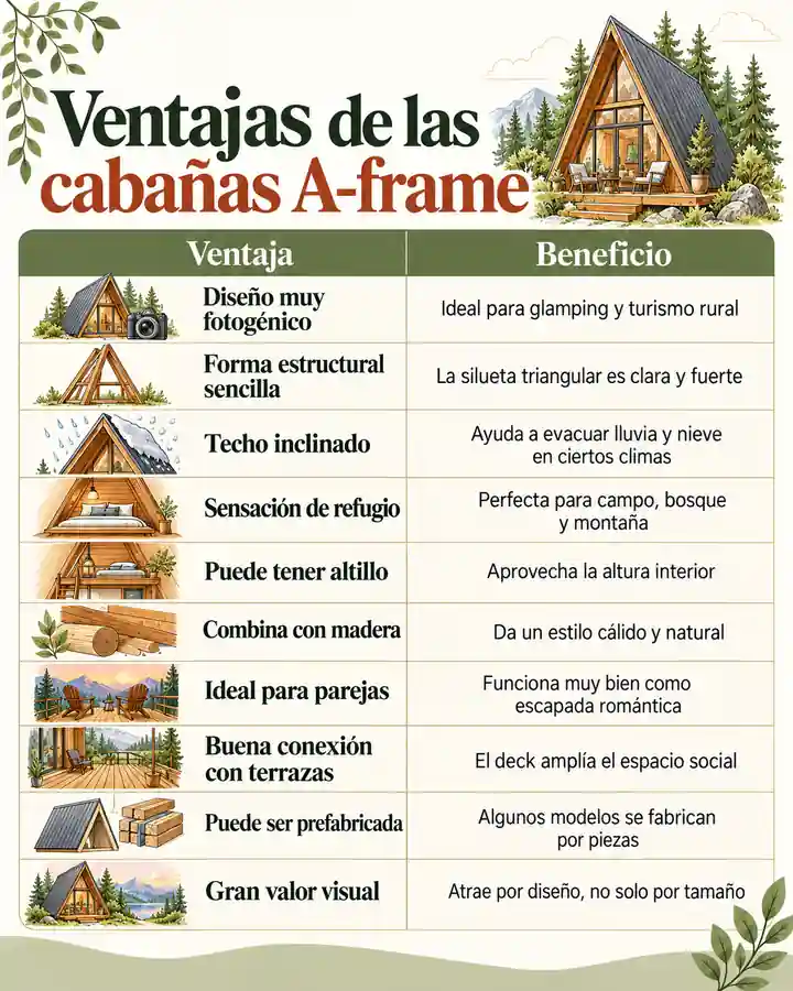Ventajas de las cabañas A-frame