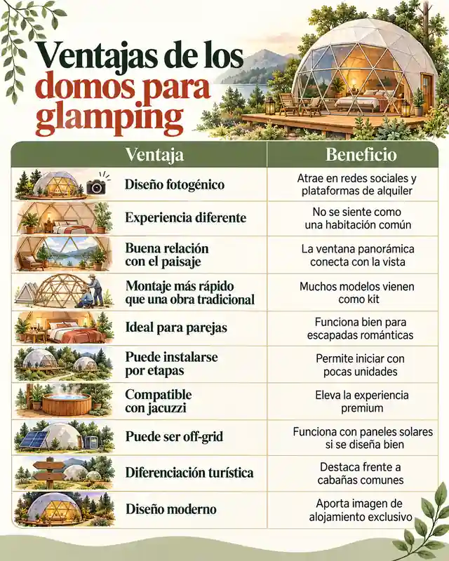 Ventajas de los domos para glamping