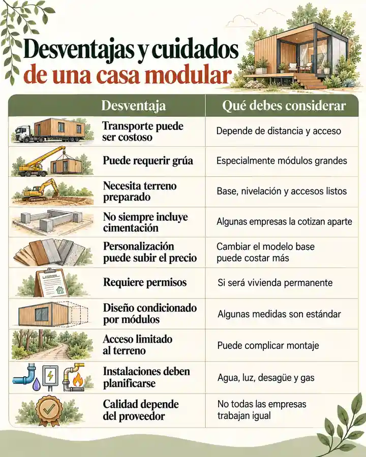 Desventajas y cuidados de una casa modular
