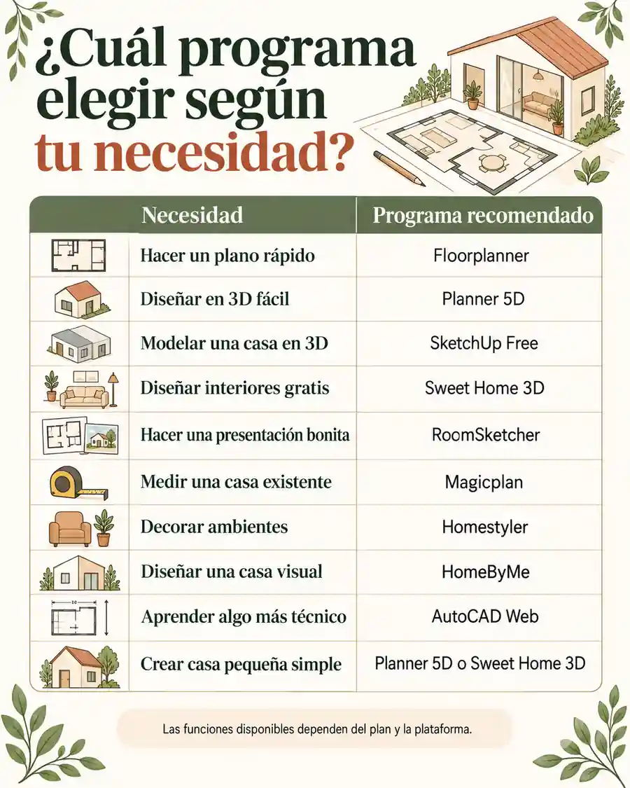 ¿Cuál programa elegir según tu necesidad?