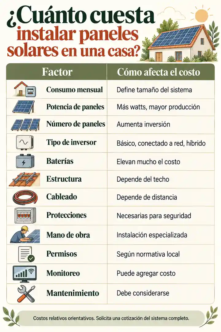 ¿Cuánto cuesta instalar paneles solares en una casa?