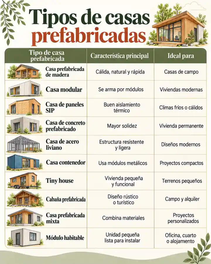 Tipos de casas prefabricadas