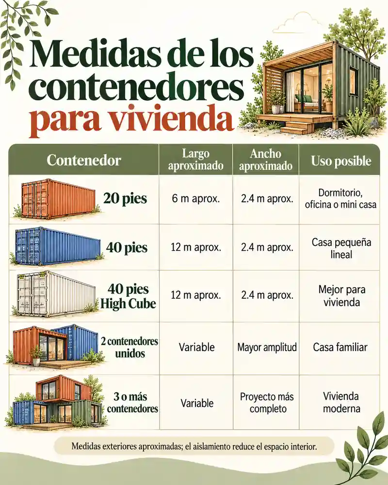 Medidas de los contenedores para vivienda