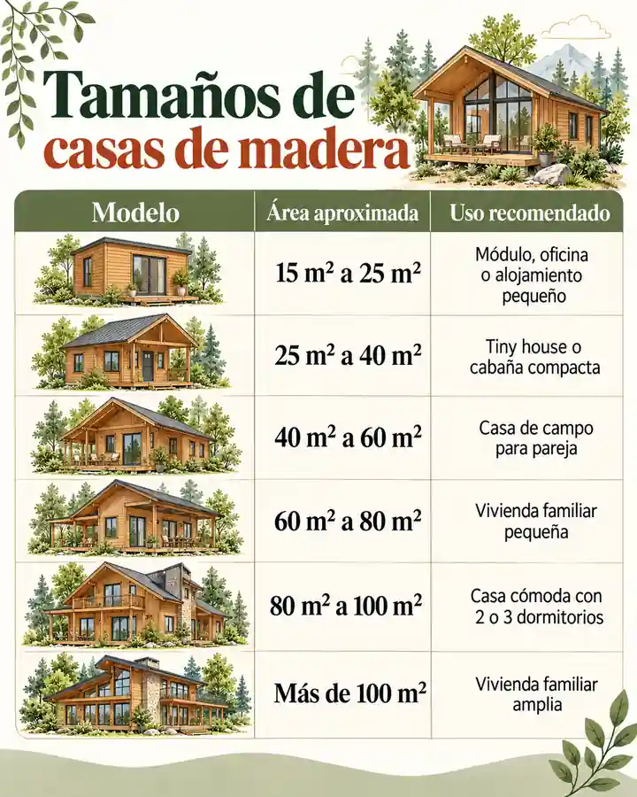 Tamaños de casas de madera