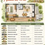 Tipos de casas modulares y plano de 40 m²