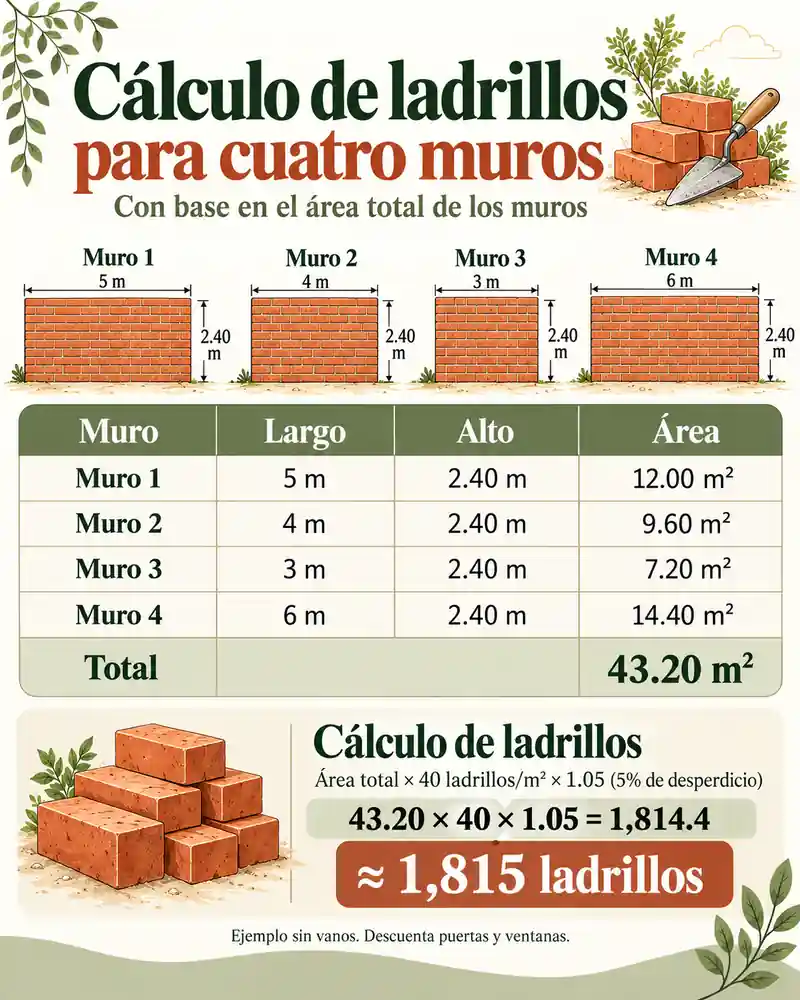 Áreas de varios muros