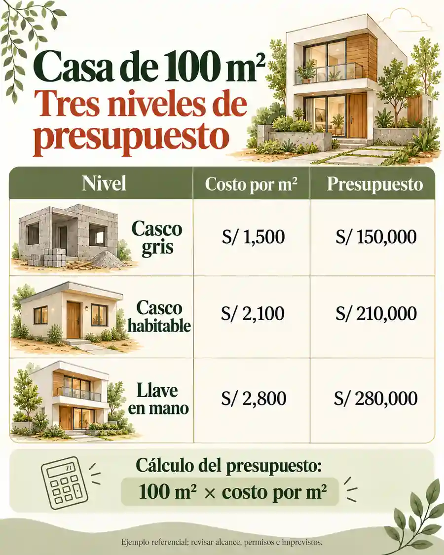 Ejemplo rápido: casa pequeña de 100 m²