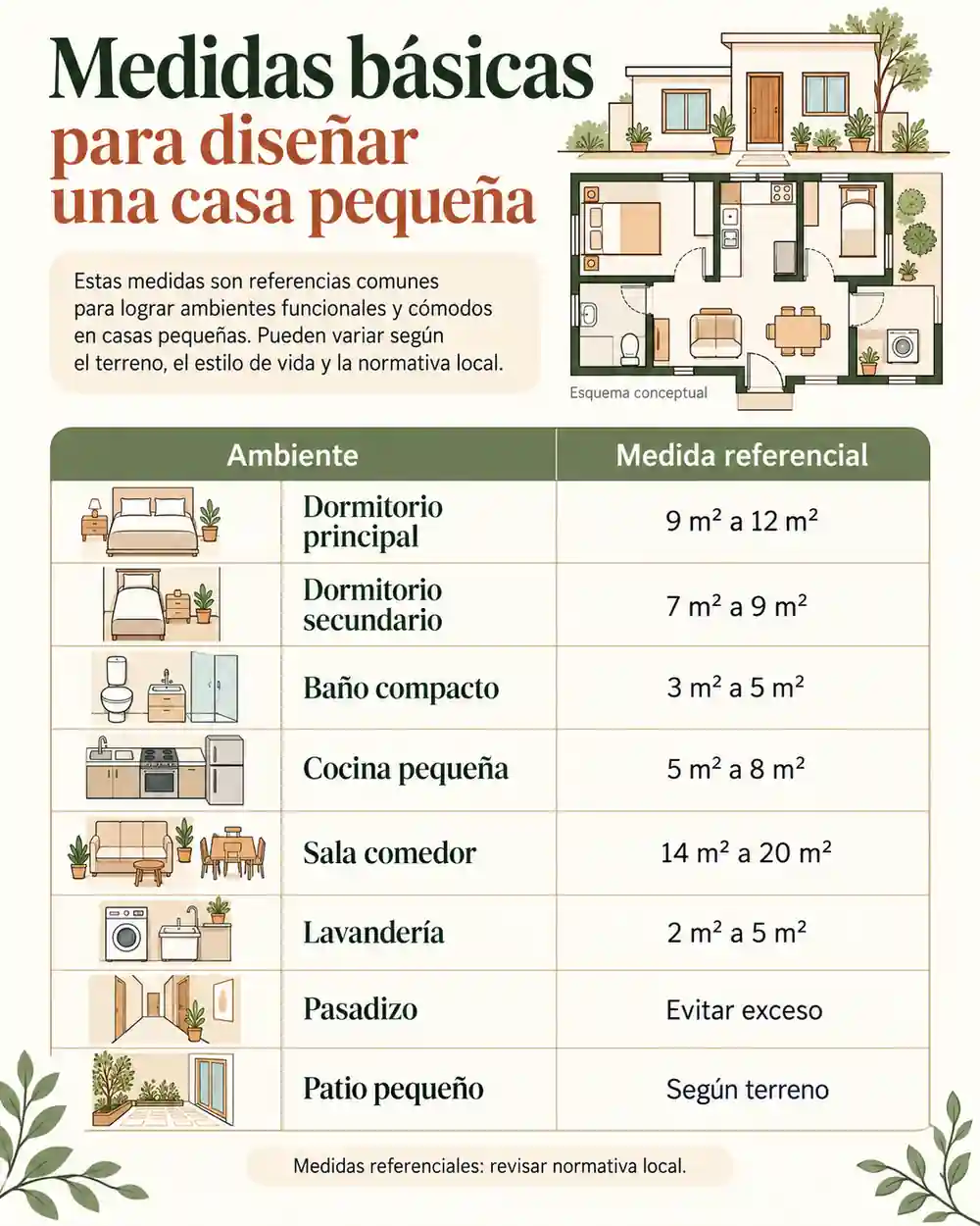Medidas básicas para diseñar una casa pequeña