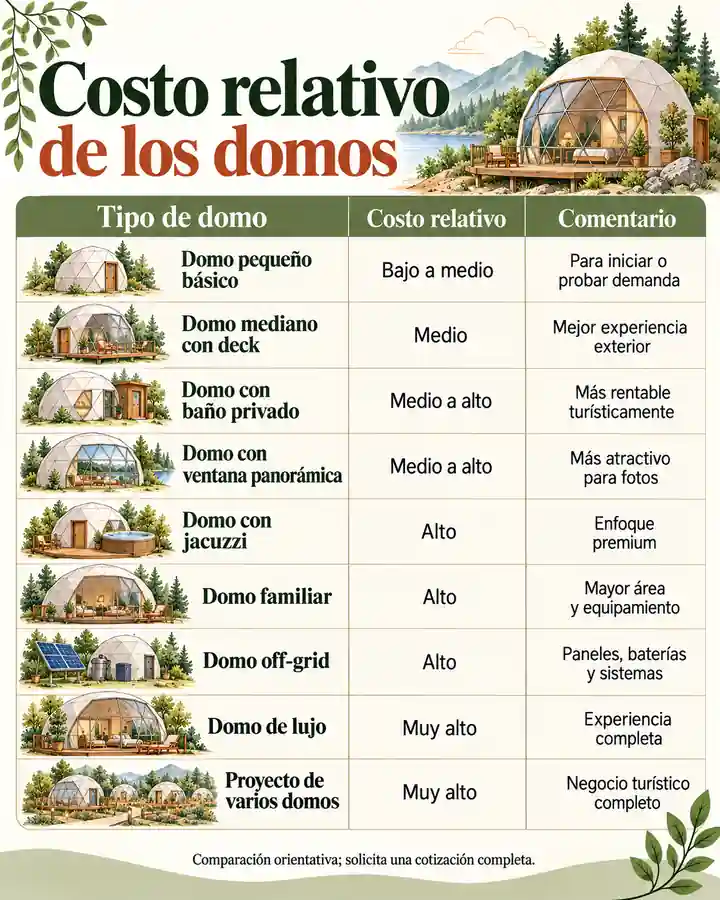 Costo relativo de los domos