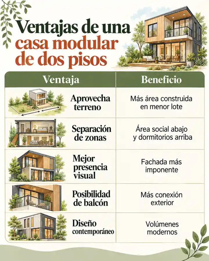 Ventajas de una casa modular de dos pisos