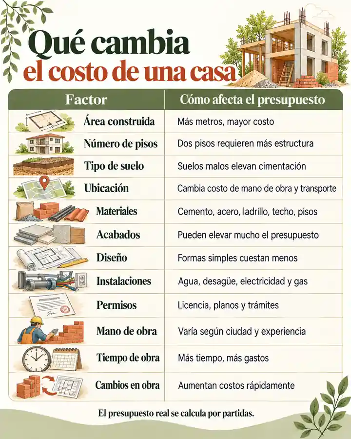 Principales factores que influyen en el costo
