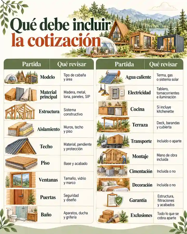 Qué debe incluir la cotización