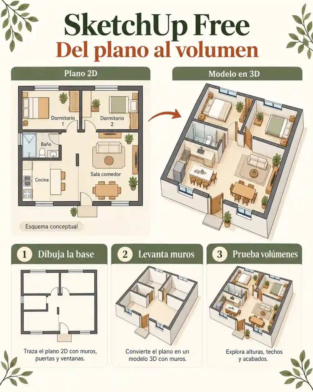 SketchUp Free: del plano al volumen