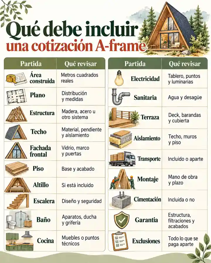 Qué debe incluir una cotización A-frame