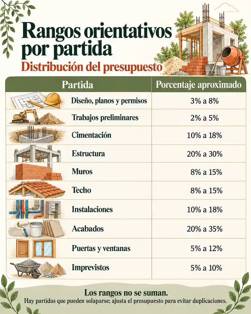 Tabla de distribución aproximada del presupuesto