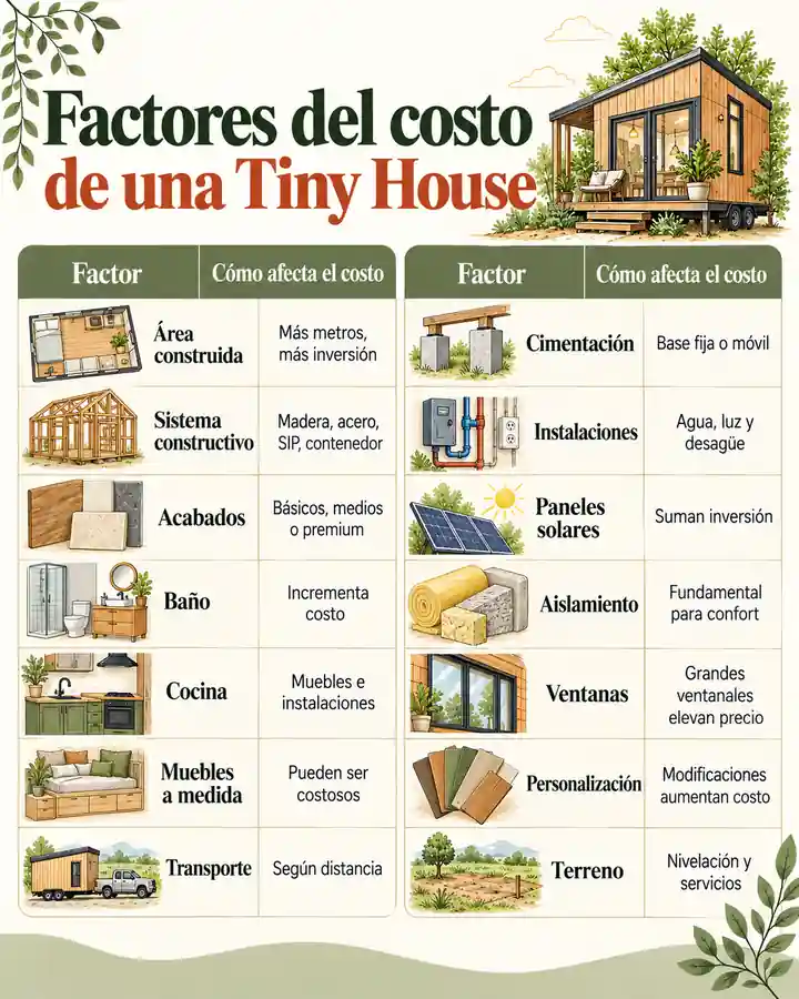 Factores del costo de una Tiny House