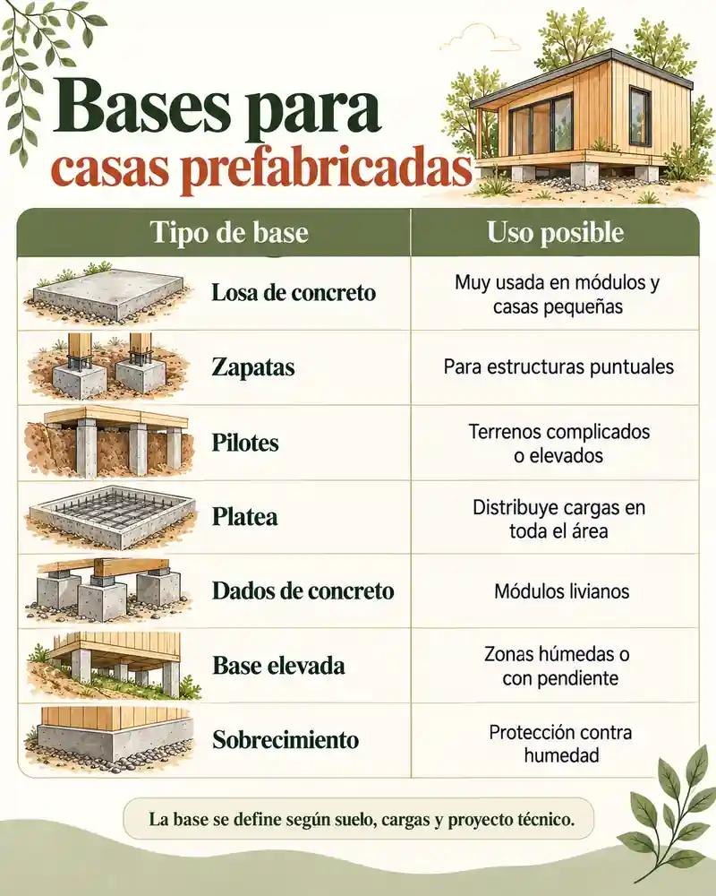Bases para casas prefabricadas