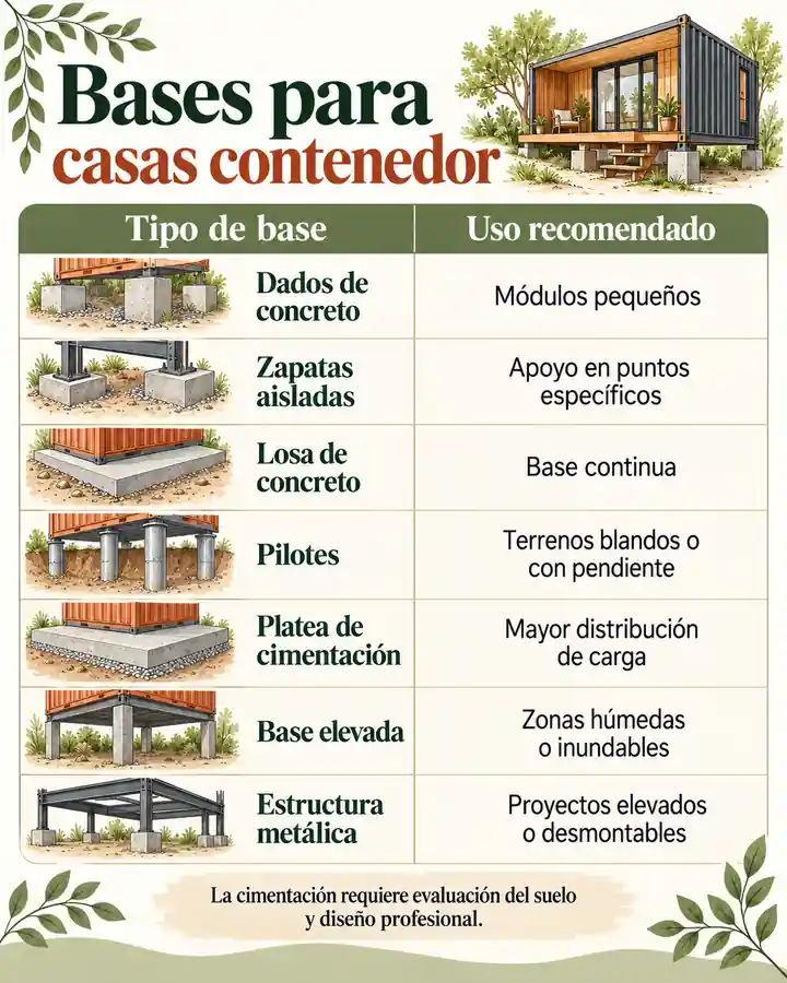 Bases para casas contenedor