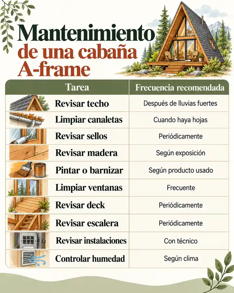 Mantenimiento de una cabaña A-frame