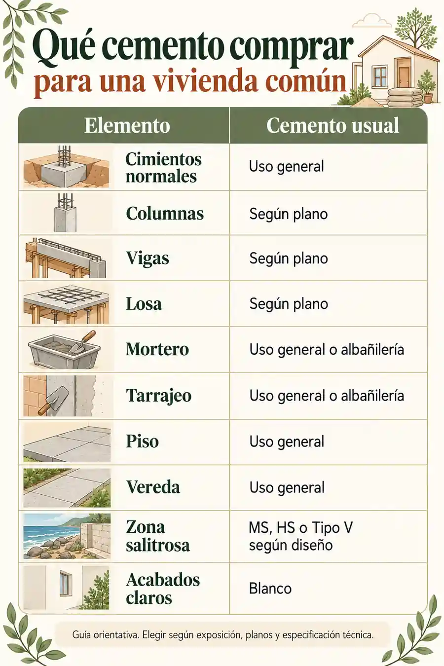Qué cemento comprar para una vivienda común