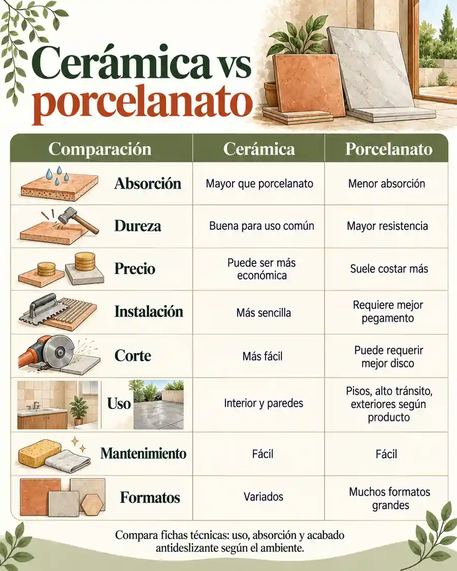 Cerámica vs porcelanato
