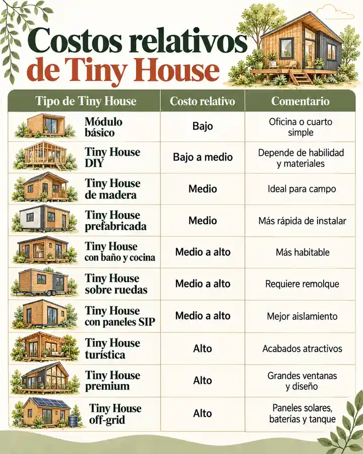 Costos relativos de Tiny House