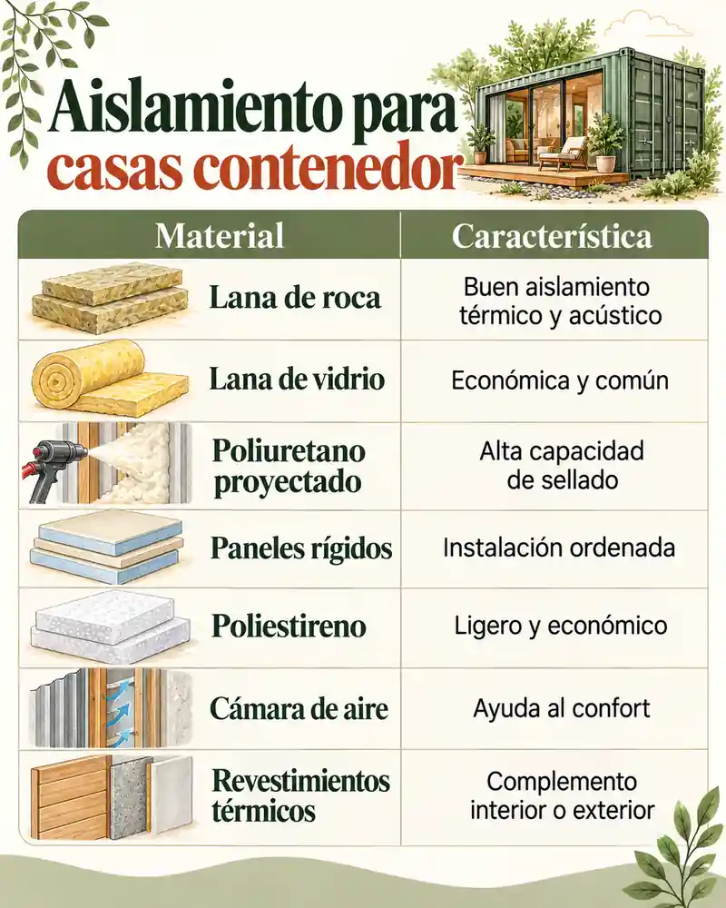 Aislamiento para casas contenedor