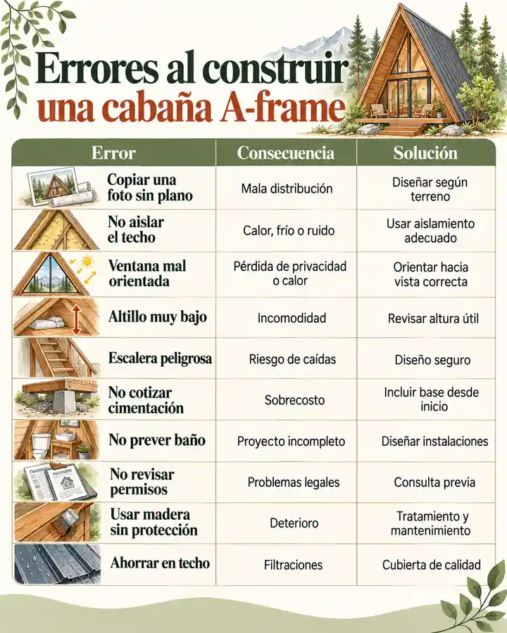 Errores al construir una cabaña A-frame