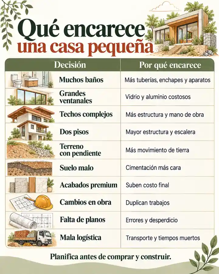 Qué encarece una casa pequeña