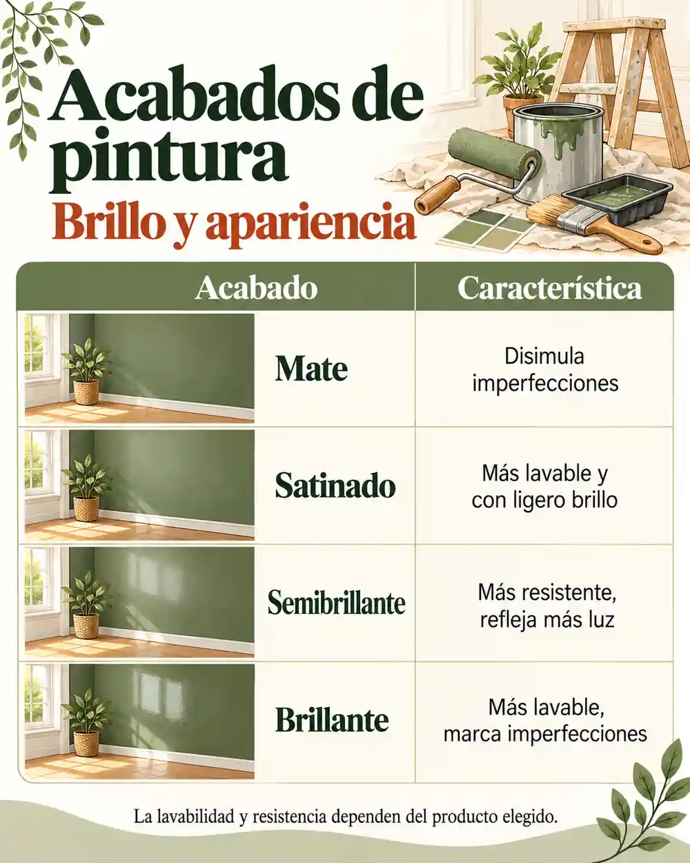 Acabados de pintura para interiores