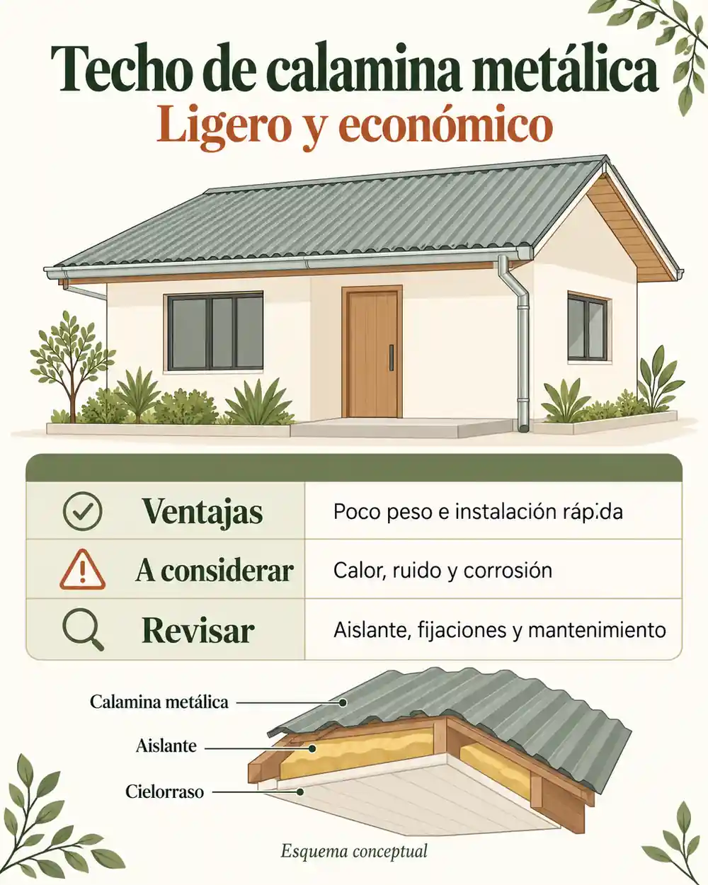 Techo de calamina metálica