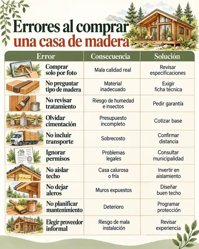 Errores al comprar una casa de madera