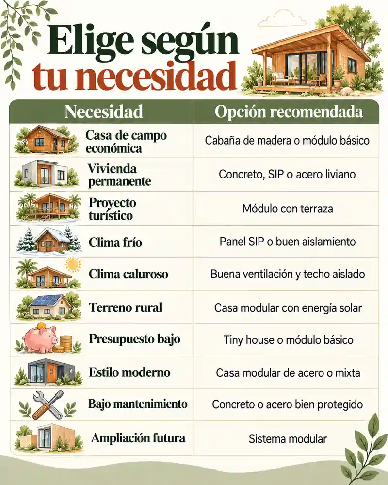 Elige según tu necesidad