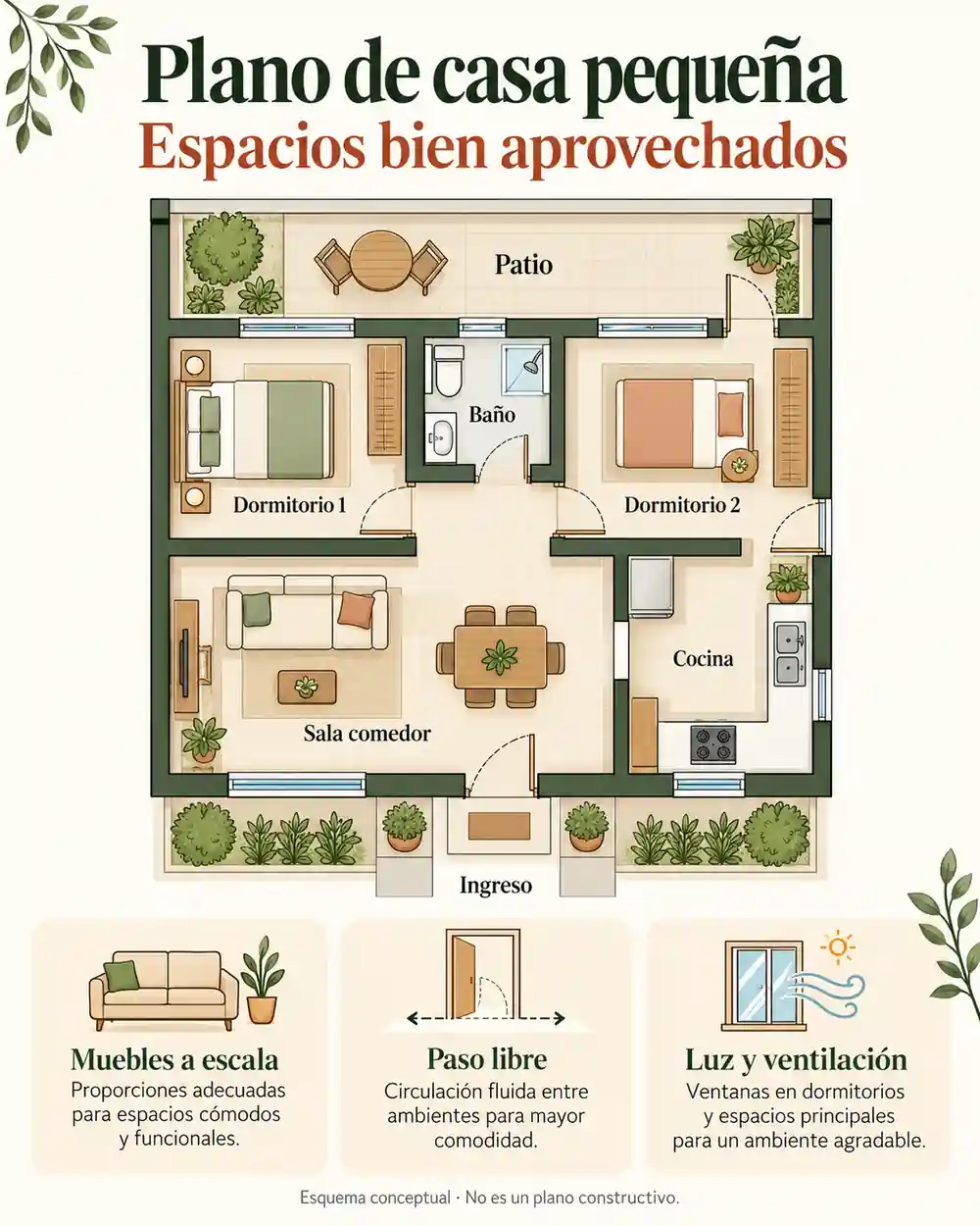 Plano conceptual de casa pequeña