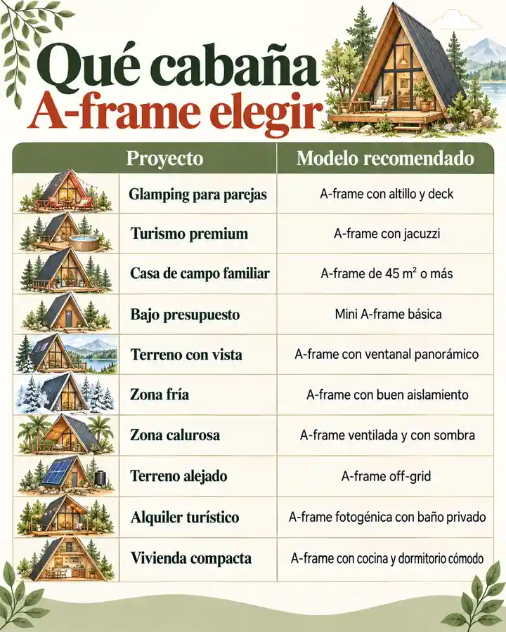 Qué cabaña A-frame elegir