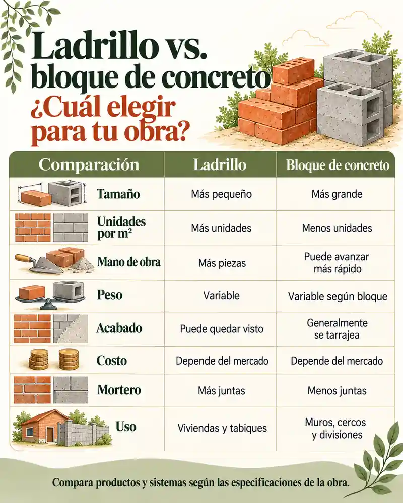 Ladrillo vs bloque de concreto