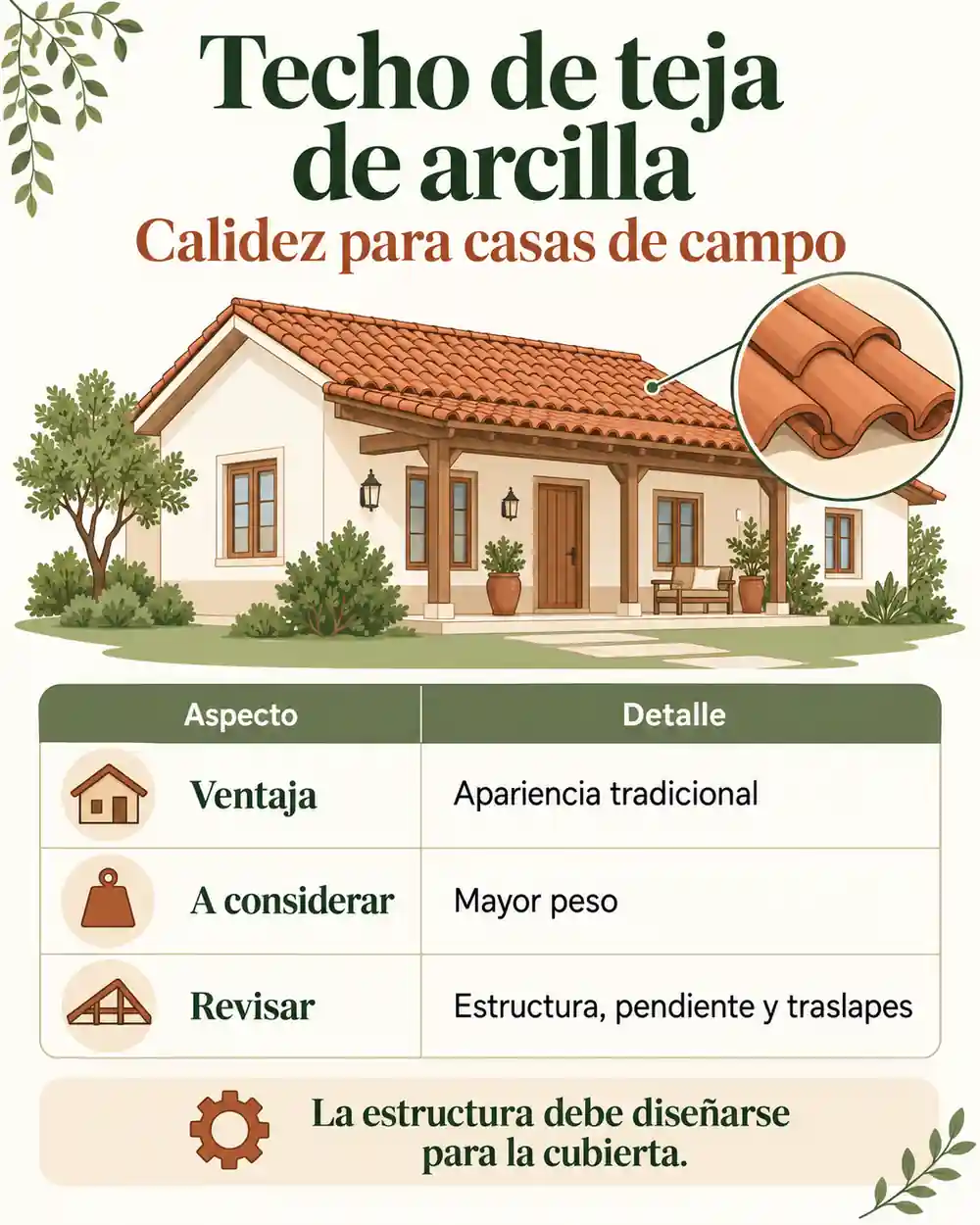 Techo de teja de arcilla