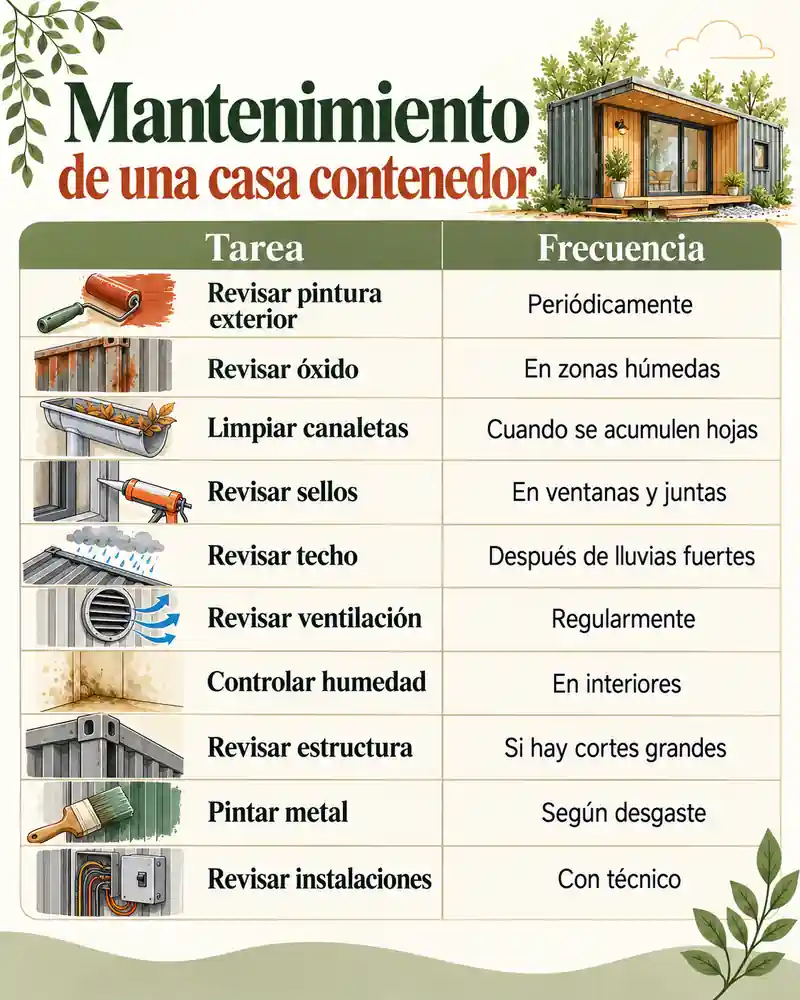 Mantenimiento de una casa contenedor