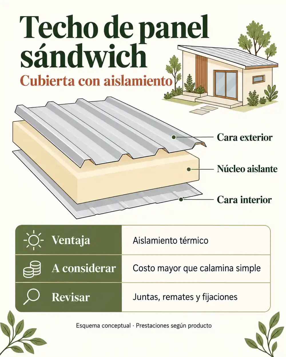 Techo de panel sándwich