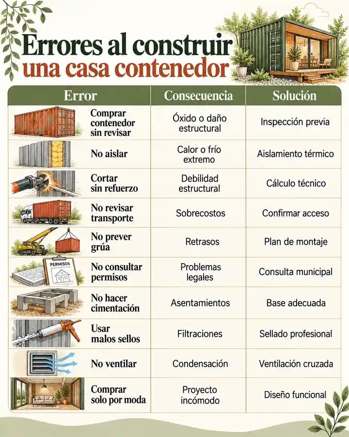 Errores al construir una casa contenedor