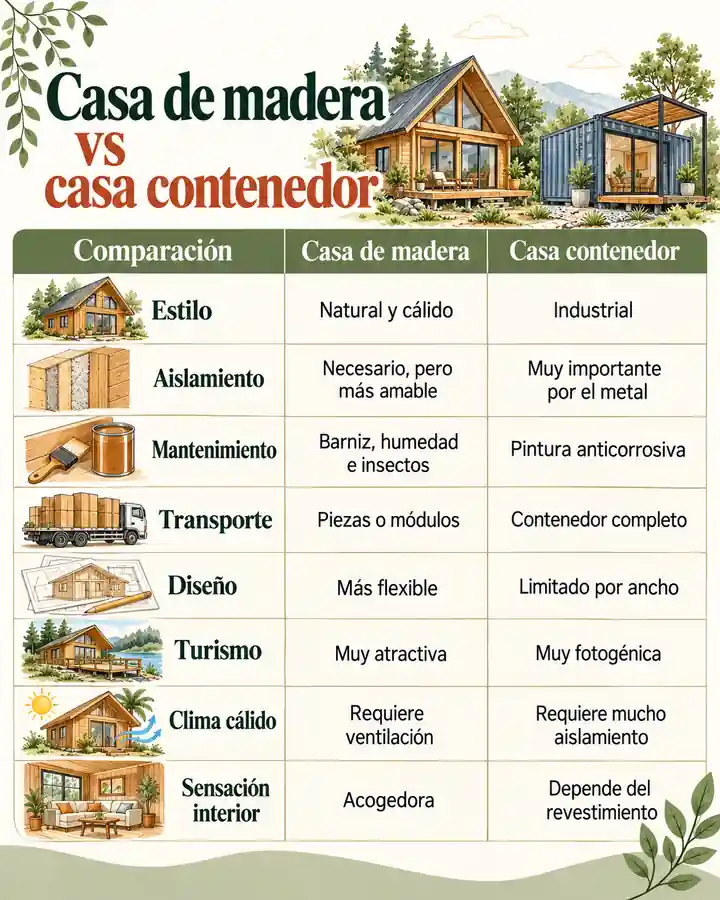 Casa de madera vs casa contenedor