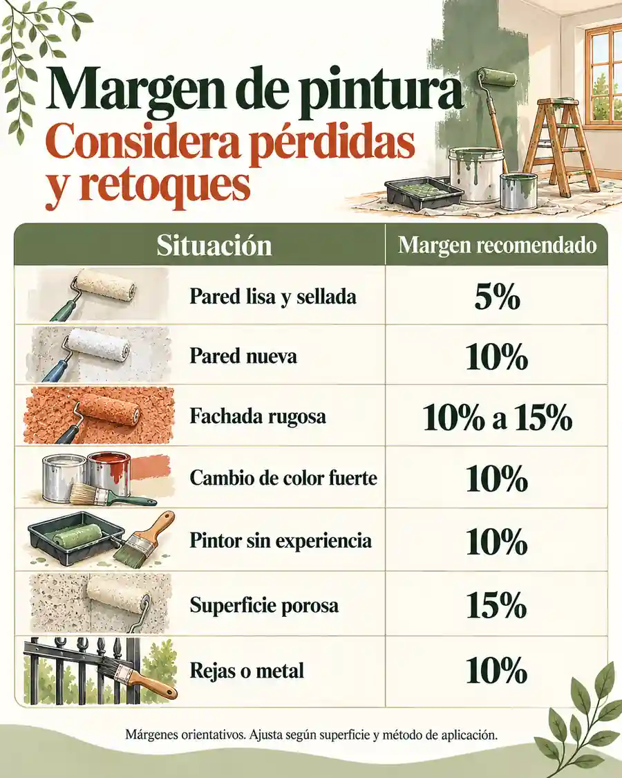 Margen de pérdida de pintura