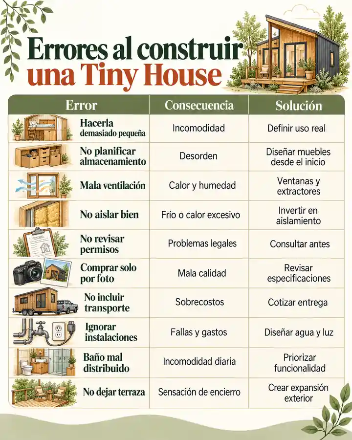 Errores al construir una Tiny House