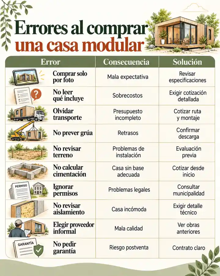 Errores al comprar una casa modular